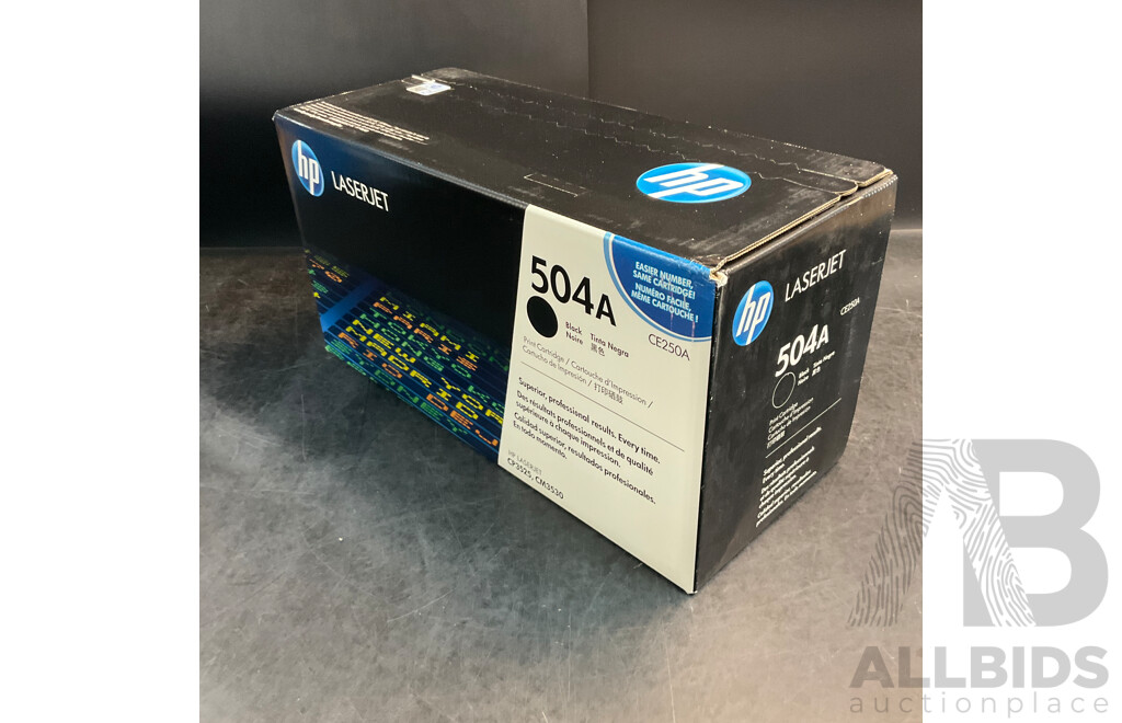 Assorted HP Toner Cartridges - CE252A/CE251A/504A/304A - Lot of 8