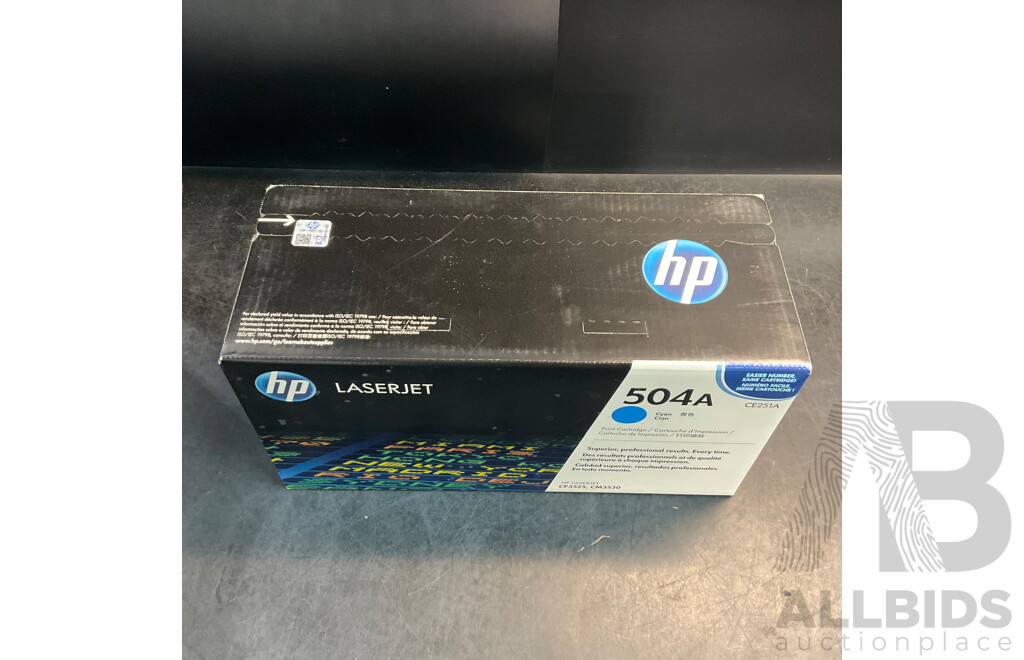 Assorted HP Toner Cartridges - CE252A/CE251A/504A/304A - Lot of 8