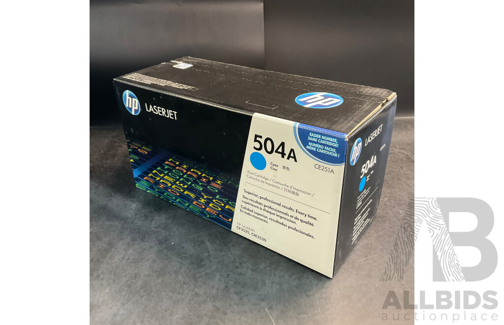 Assorted HP Toner Cartridges - CE252A/CE251A/504A/304A - Lot of 8