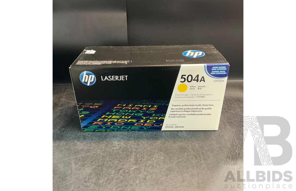 Assorted HP Toner Cartridges - CE252A/CE251A/504A/304A - Lot of 8