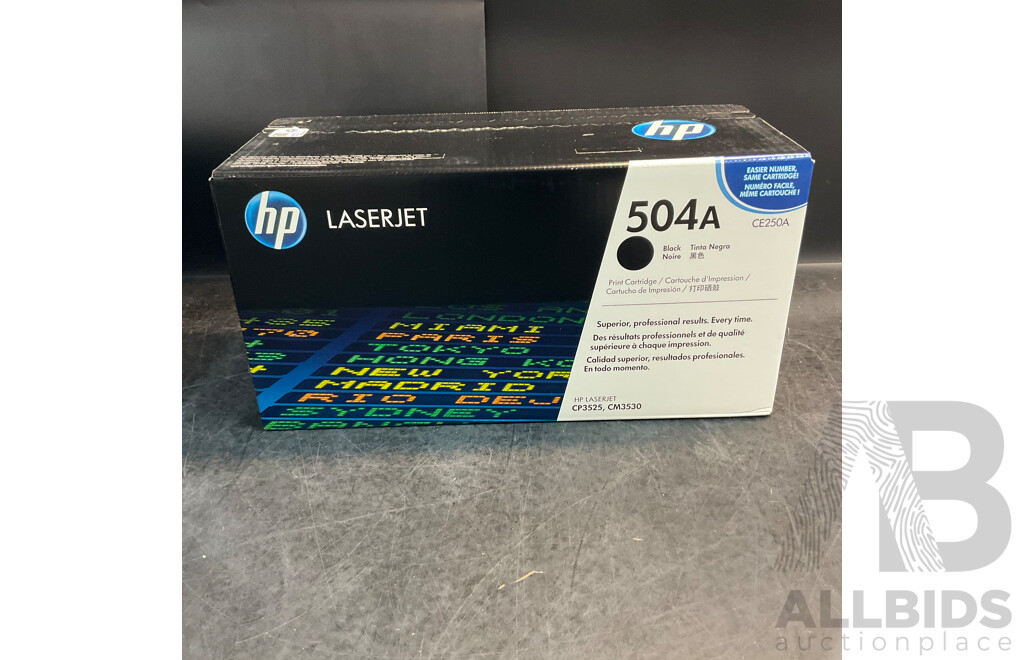 Assorted HP Toner Cartridges - CE252A/CE251A/504A/304A - Lot of 8