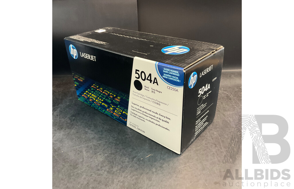 Assorted HP Toner Cartridges - CE252A/CE251A/504A/304A - Lot of 8