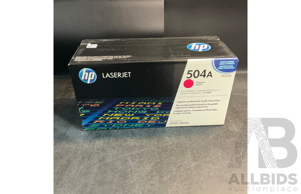 Assorted HP Toner Cartridges - CE252A/CE251A/504A/304A - Lot of 8