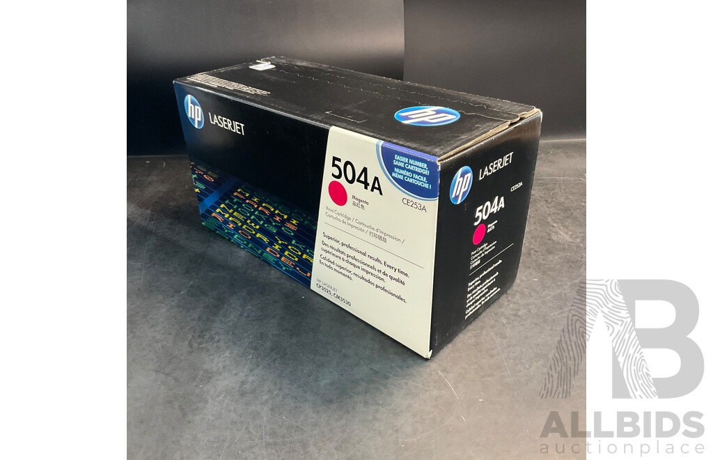 Assorted HP Toner Cartridges - CE252A/CE251A/504A/304A - Lot of 8