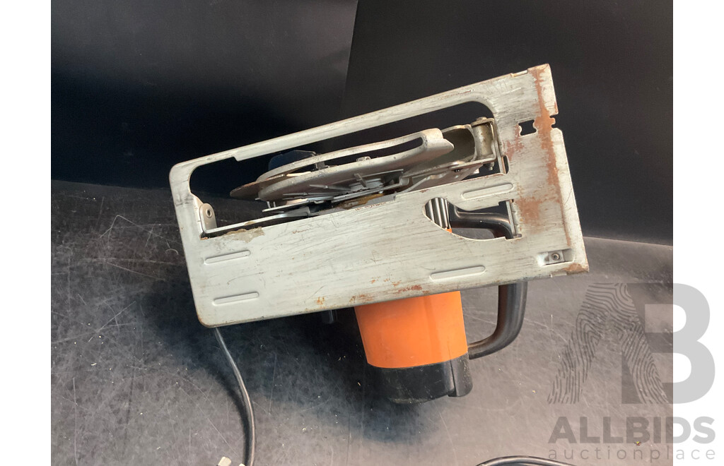 AEG Circular Saw, Metabo Angle Grinder, Hitachi Nail Gun, Batteries and Ferrex Multifunctional Sharpener