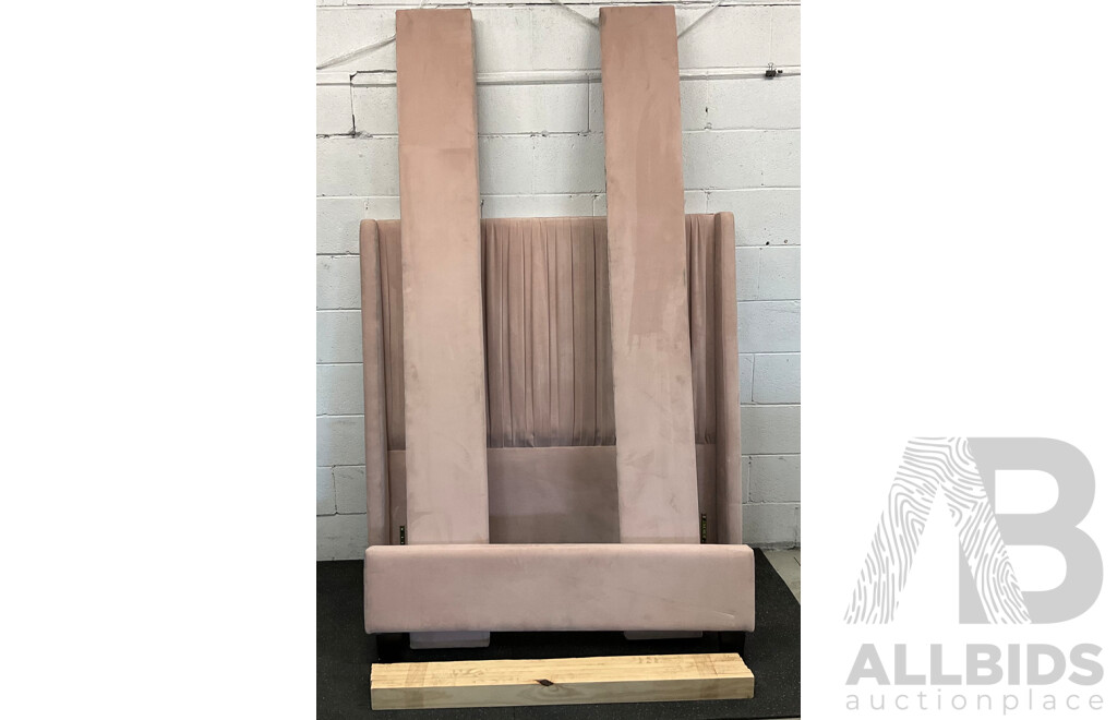 Modern Comfortable Velvet Bed Frame - Pink - King Single