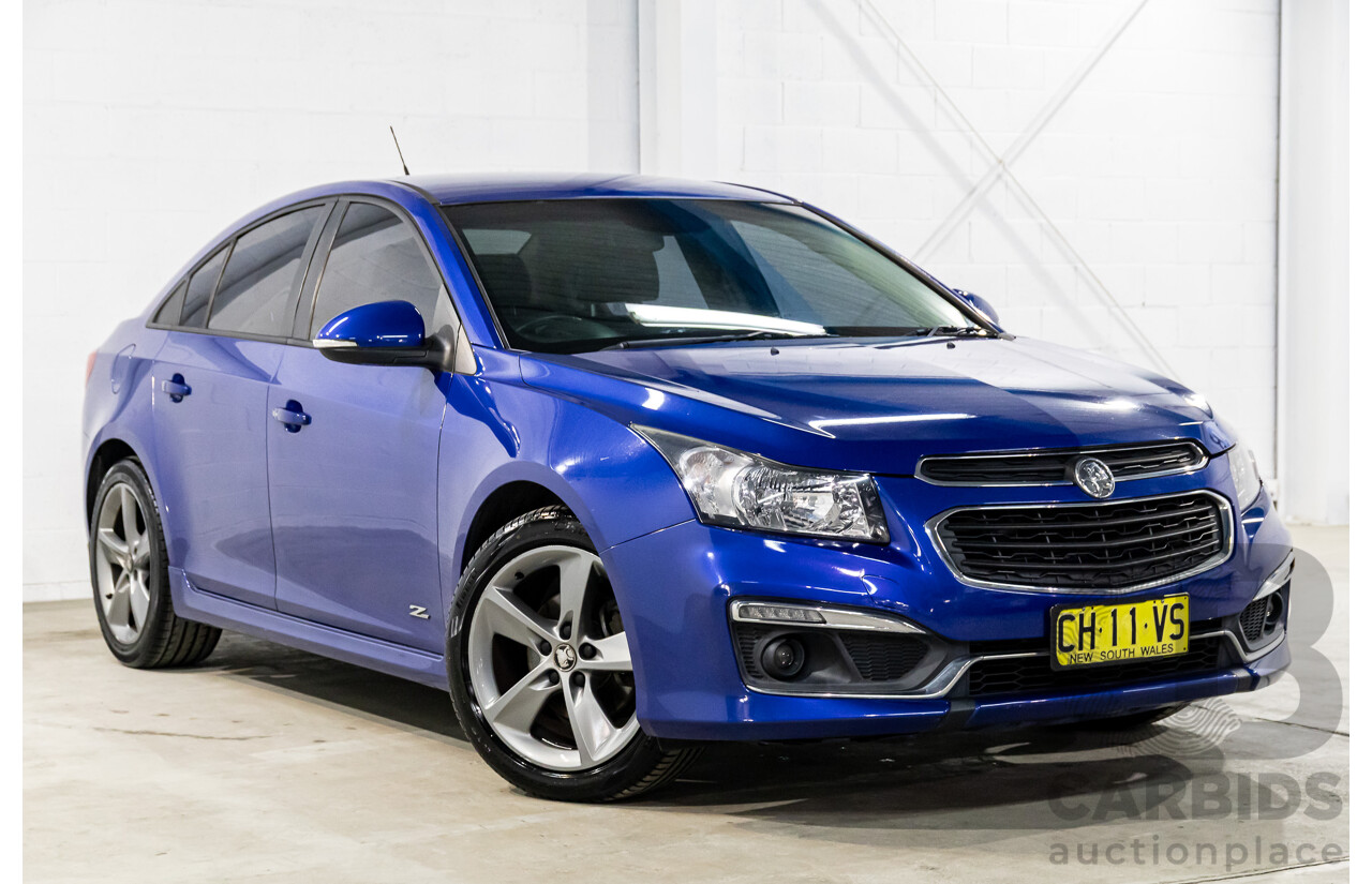 03/2016 Holden Cruze SRi Z-Series (FWD) JH MY16 4d Sedan Slipstream Blue Metallic Turbo 1.6L
