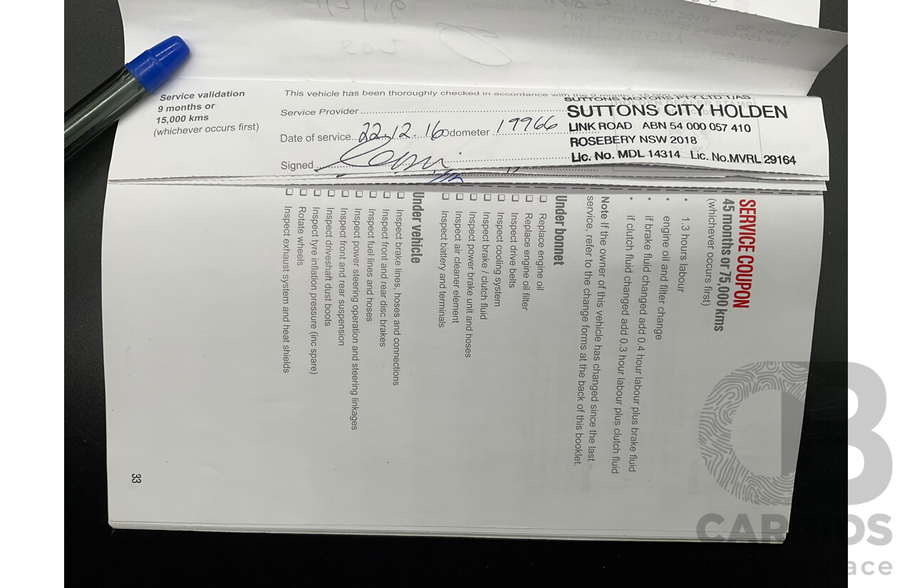 03/2016 Holden Cruze SRi Z-Series (FWD) JH MY16 4d Sedan Slipstream Blue Metallic Turbo 1.6L