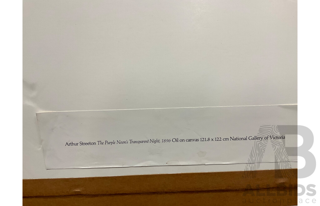 Framed Print “ Holiday Sketch at Coogee 1888“ by Tom Roberts, “The Railway Station, Redfern“, “The Purple Noon’s Transparent Night” and “Golden Summer, Eaglemont” by Arthur Streeton - Lot of 4