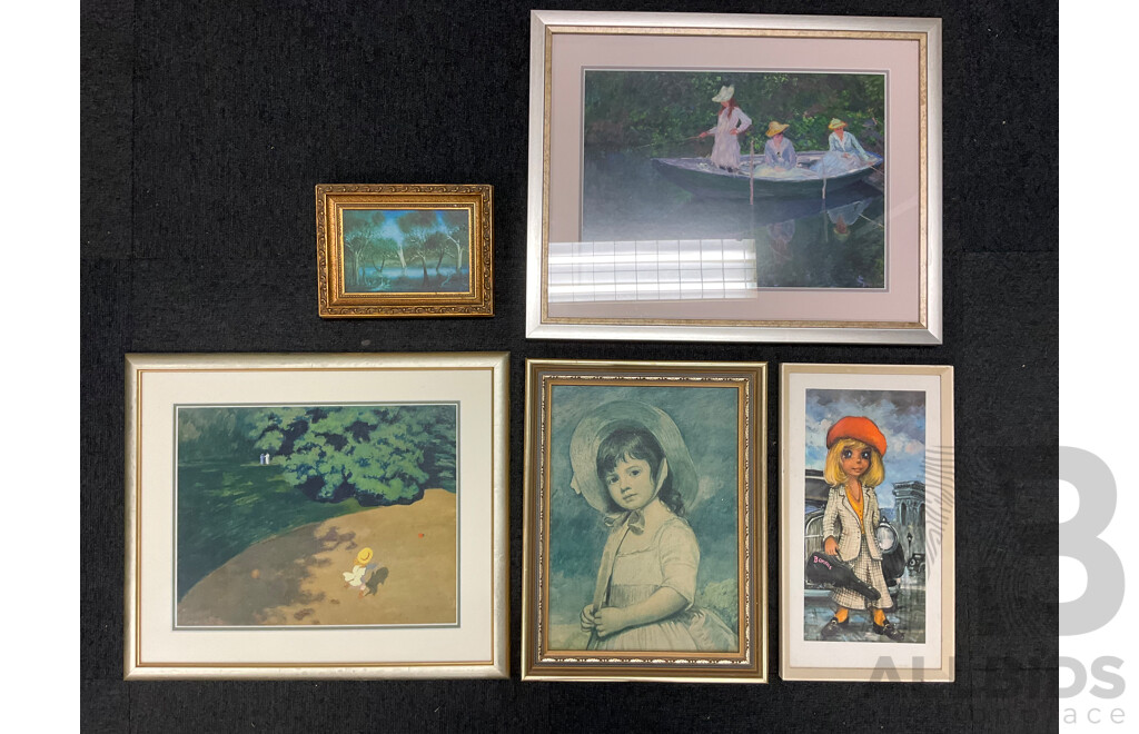 Framed Print - ''Bonni'' by Michel Thomas, ''Miss Juliana Villoughby'' George Romney, ''Boat at Giverny