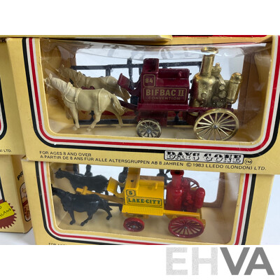 Collection of Lledo Days Gone Diecast Vehicles Including Trucks, Buses and Horse Drawn Carriages