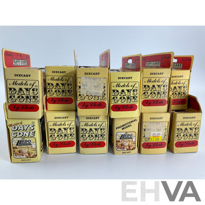 Collection of Lledo Days Gone Diecast Vehicles Including Trucks, Buses and Horse Drawn Carriages