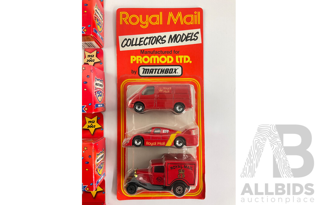 Vintage Matchbox Vehicles Including 2002 Matchbox 50th Anniversary, Royal Mail Collectors Models and 2000 Sydney Olympics Relay Car