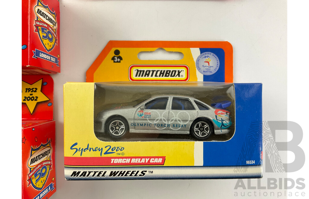 Vintage Matchbox Vehicles Including 2002 Matchbox 50th Anniversary, Royal Mail Collectors Models and 2000 Sydney Olympics Relay Car