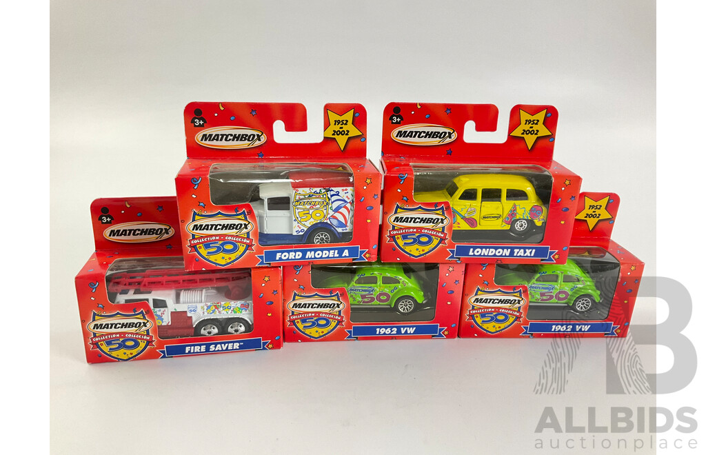 Vintage Matchbox Vehicles Including 2002 Matchbox 50th Anniversary, Royal Mail Collectors Models and 2000 Sydney Olympics Relay Car