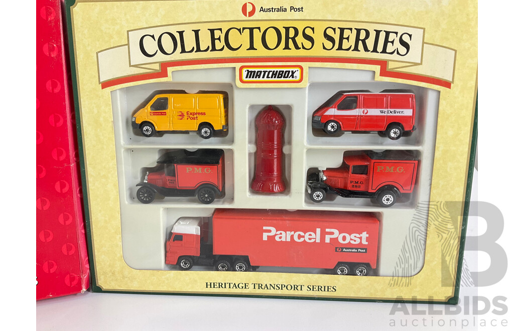 Two Matchbox Australia Post Collectors Heritage Transport Series Sets
