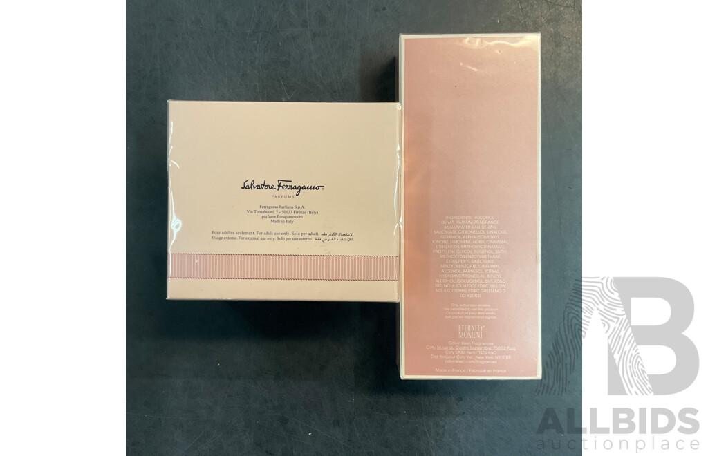 Ferragamo Signorina Eau De Parfum 100ml & Calvin Klein Eternity Moment Eau De Parfum Spray - Lot of 2