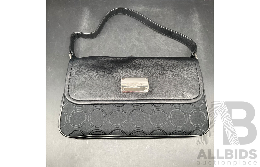 OROTON Shoulder Bag & BLUE ILLUSION Black Tote Bag - Lot of 2