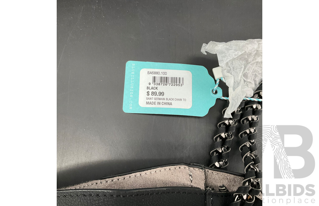 OROTON Shoulder Bag & BLUE ILLUSION Black Tote Bag - Lot of 2