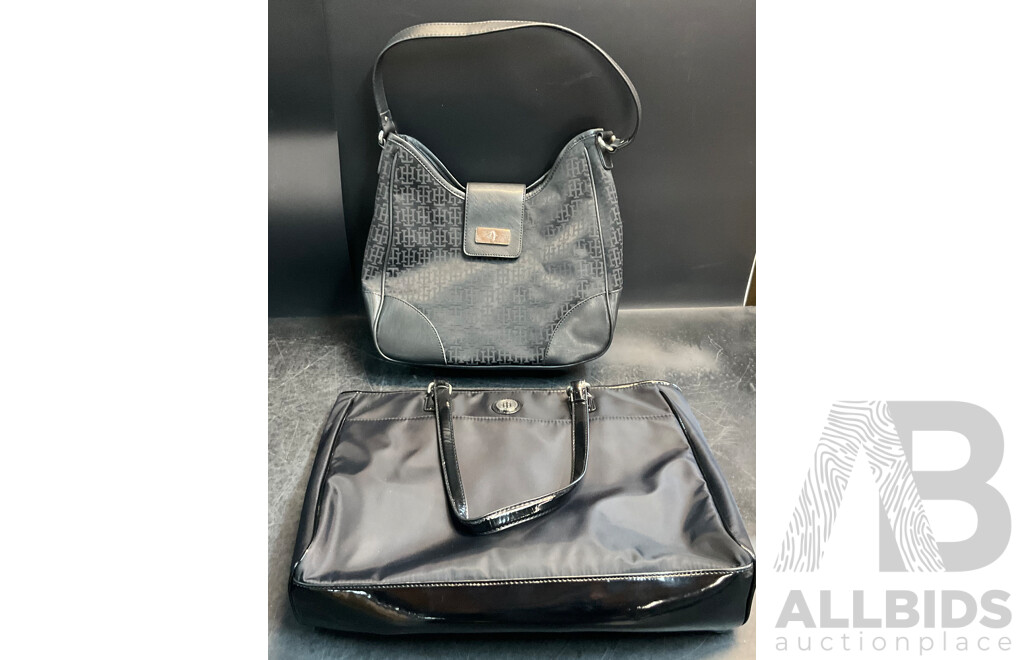 TOMMY HILGER Monogram & Black Shoulder Bag - Lot of 2