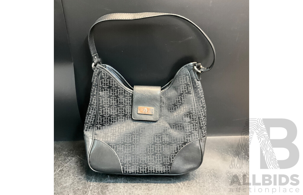 TOMMY HILGER Monogram & Black Shoulder Bag - Lot of 2