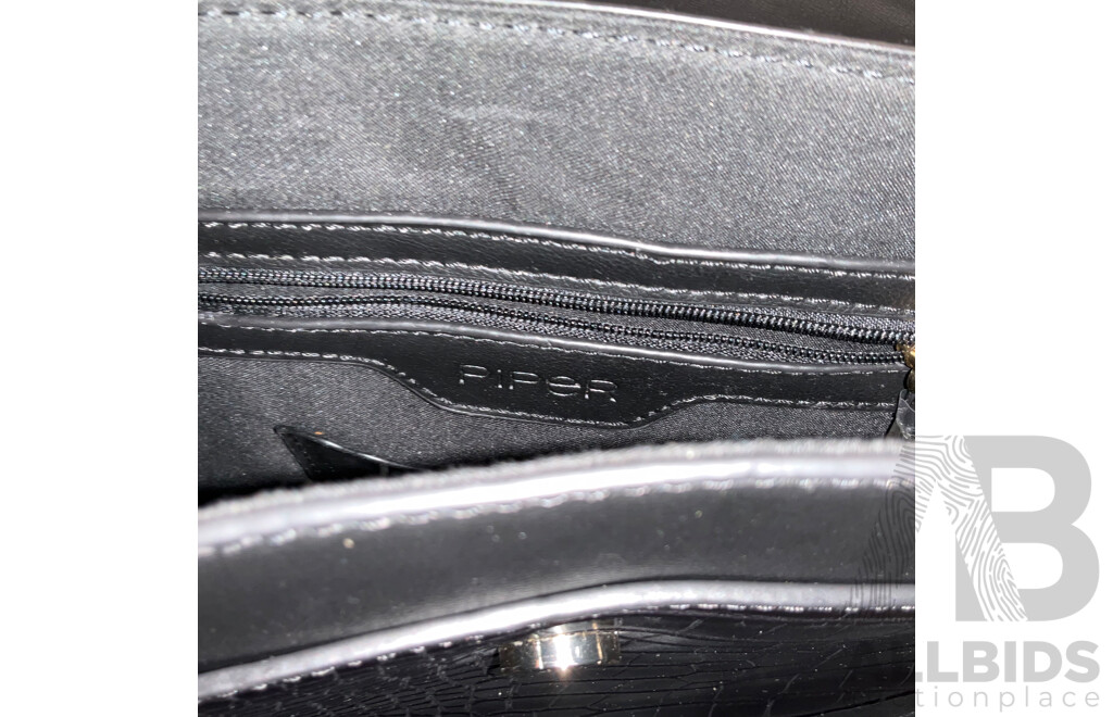 Goldcrest Chic Crossbody Bag with Handle & Joan Weisz Navy Handbag & Piper Black Crossbody Bag - Lot of 3