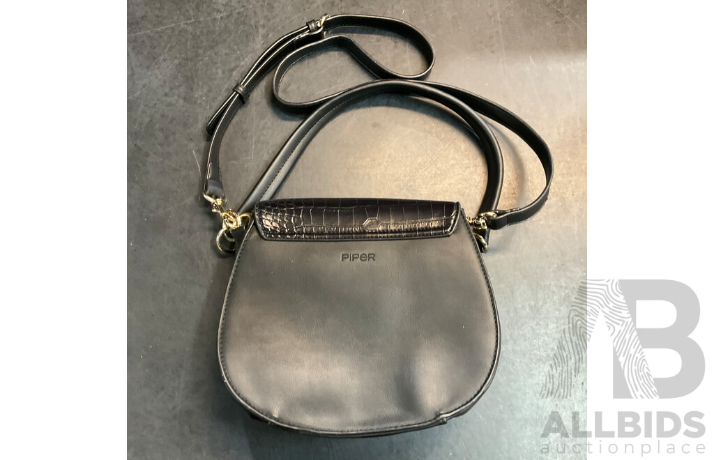 Goldcrest Chic Crossbody Bag with Handle & Joan Weisz Navy Handbag & Piper Black Crossbody Bag - Lot of 3