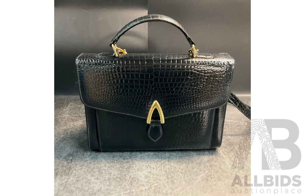 Goldcrest Chic Crossbody Bag with Handle & Joan Weisz Navy Handbag & Piper Black Crossbody Bag - Lot of 3