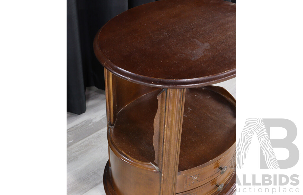 Italian Oval Two Drawer Side Cabinet
