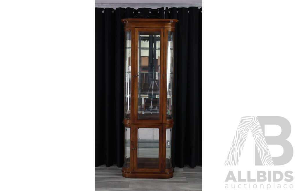 Italian Timber and Bent Glass Display Cabinet