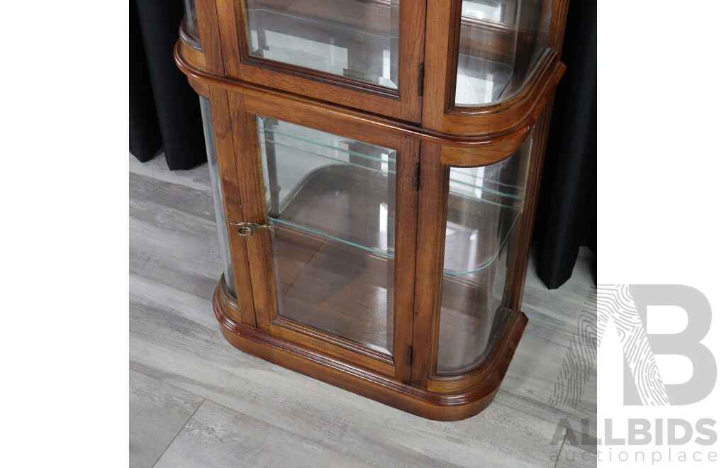 Italian Timber and Bent Glass Display Cabinet