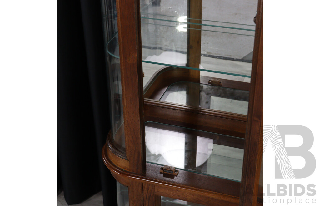 Italian Timber and Bent Glass Display Cabinet