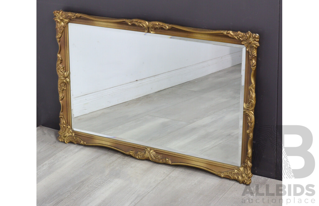 Moulded Gilt Framed Mirror with Beveled Glass