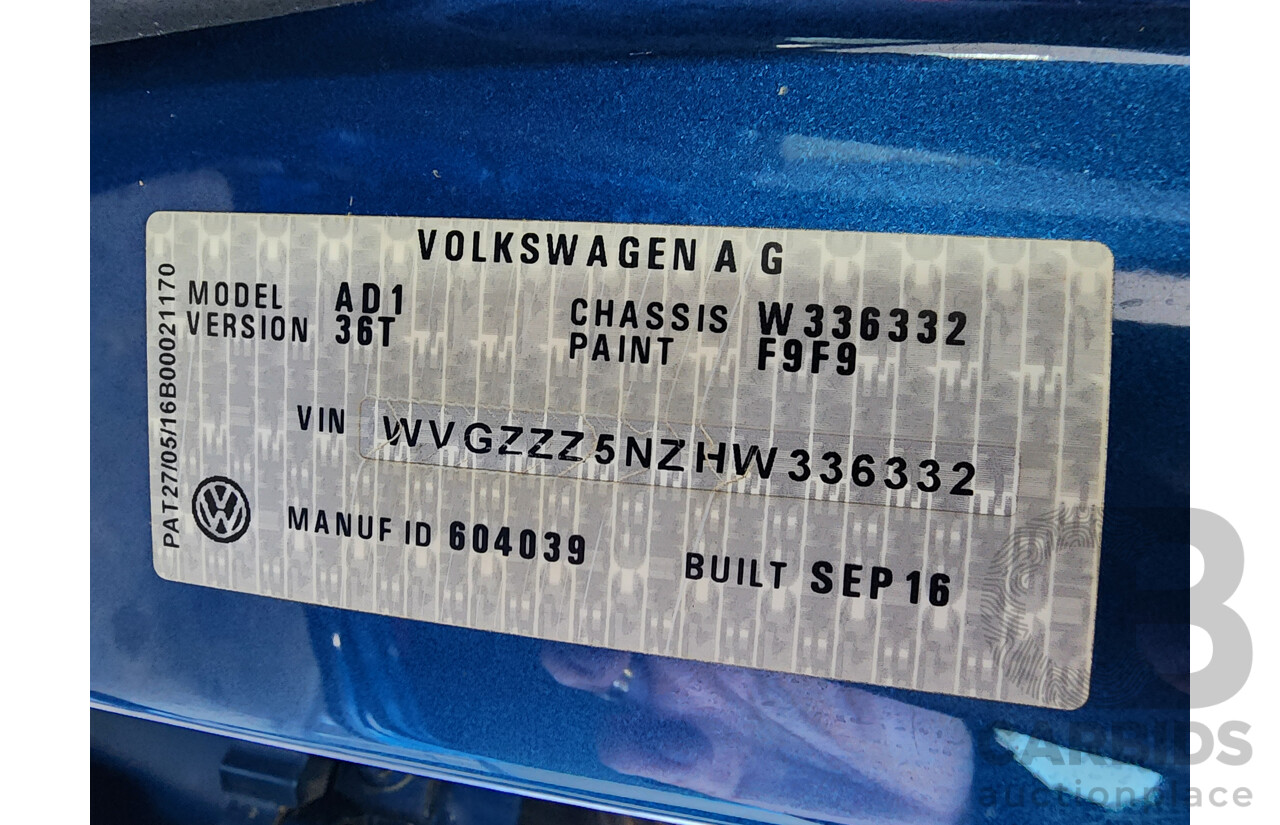 12/2016 Volkswagen Tiguan 110 TDI Comfortline 5NA MY16 4d Wagon Blue 2.0L