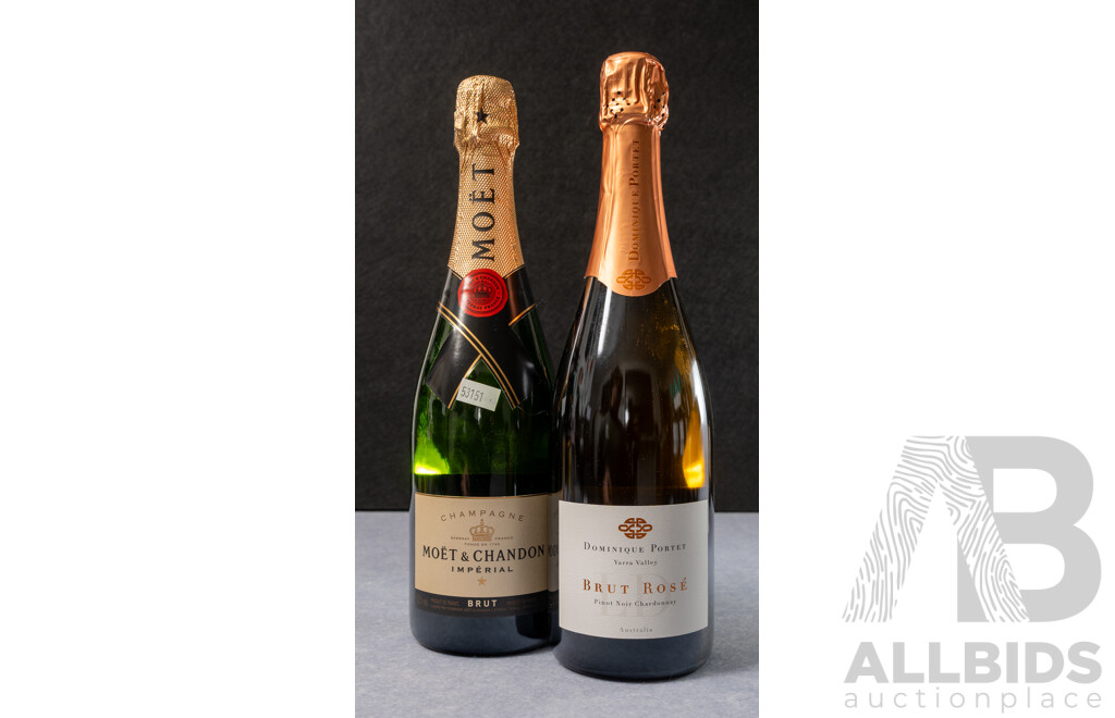 Moet & Chandon Imperial Brut and Dominique Portet Brut Rose (2)