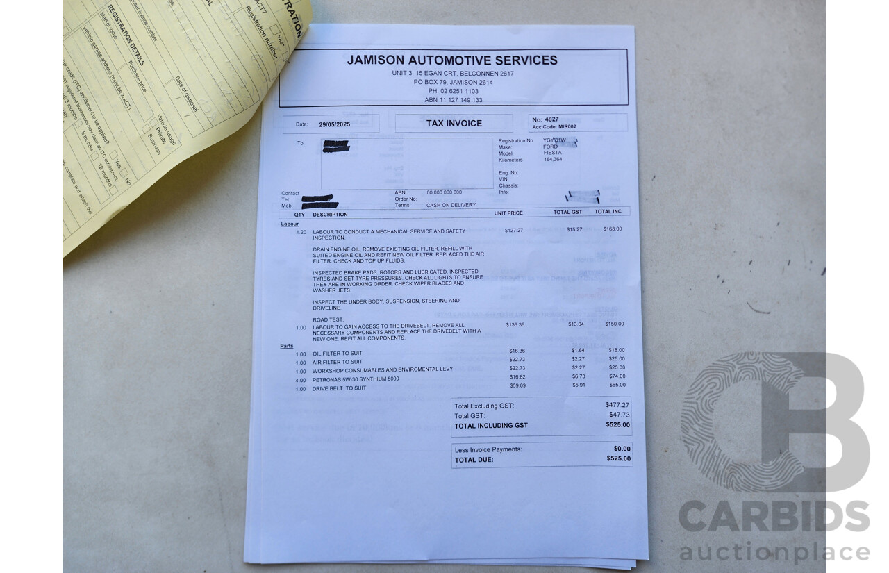 9/2010 Ford Fiesta CL WS 5d Hatchback Red 1.6L