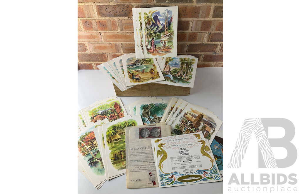 Collection of 1960's Matson Lines Cruise Ship Menus, Assorted Vintage Spirits - COINTREAU, MARIE BRIZARD and D'ARBON