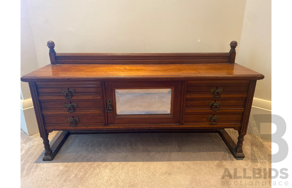 Early 20th Century Cedar Nine Drawer Dresser Top
