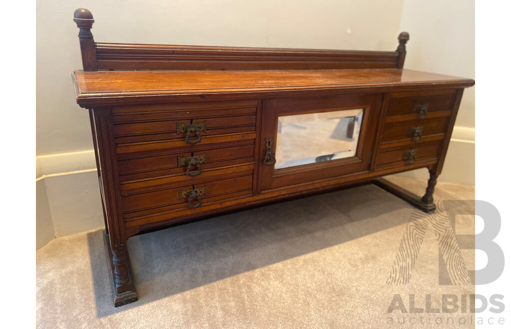 Early 20th Century Cedar Nine Drawer Dresser Top