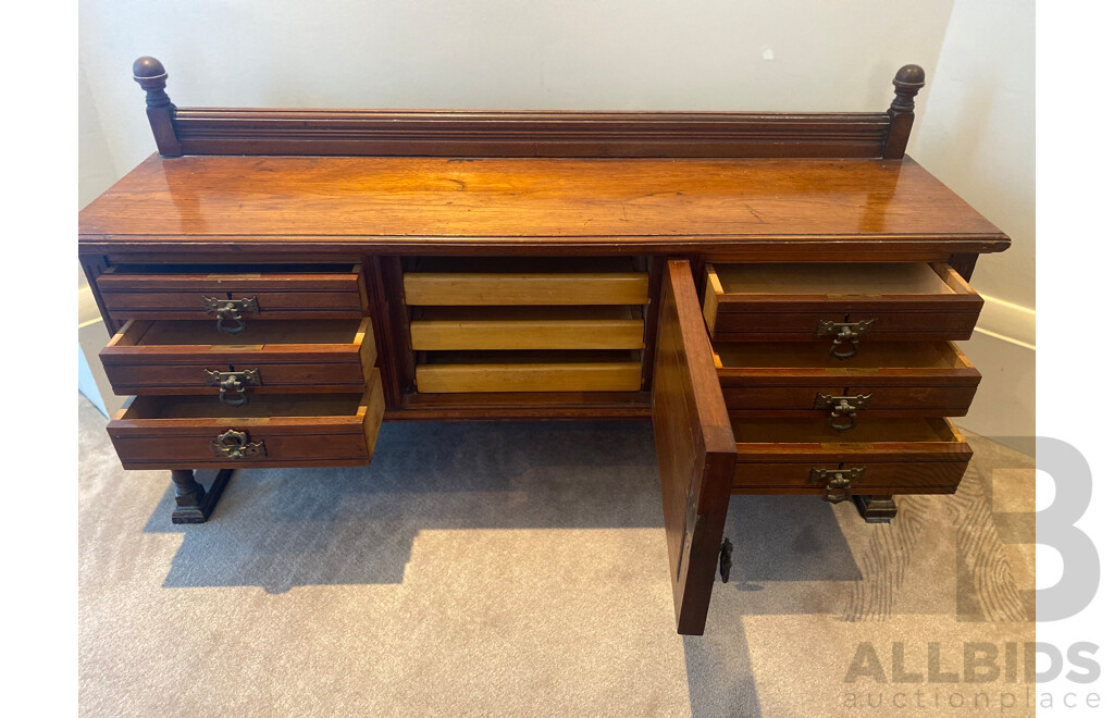 Early 20th Century Cedar Nine Drawer Dresser Top