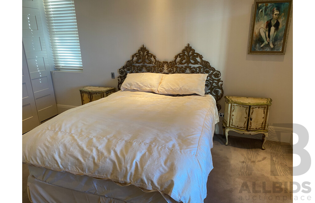 Cast Metal Rococo Style Bedhead