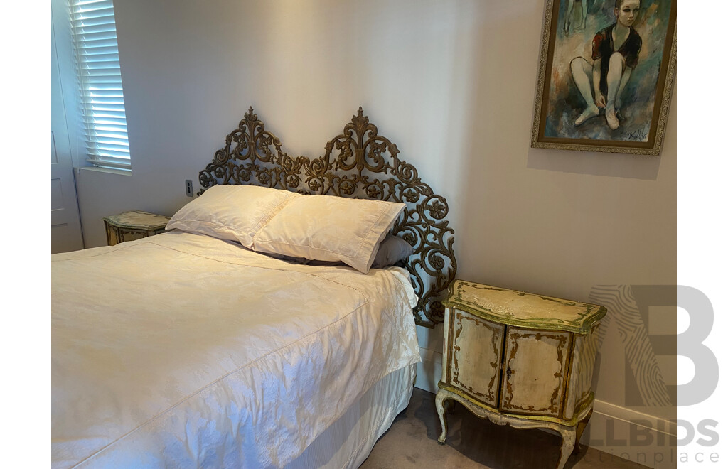 Cast Metal Rococo Style Bedhead