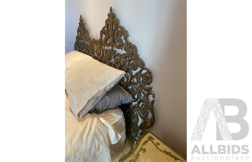 Cast Metal Rococo Style Bedhead