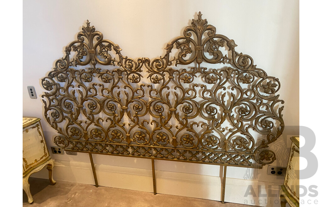 Cast Metal Rococo Style Bedhead