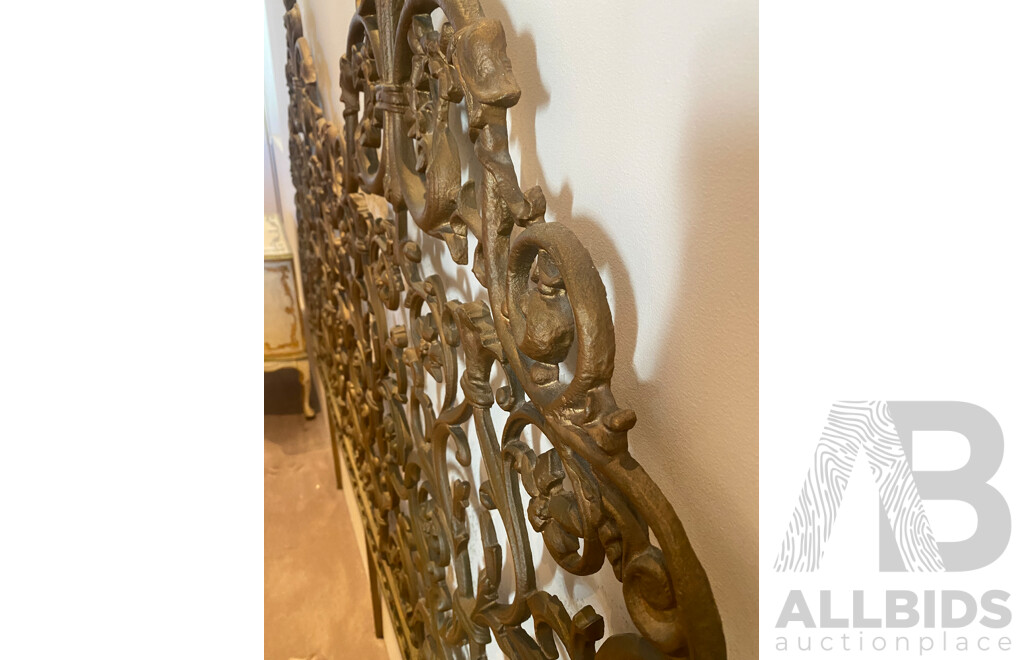 Cast Metal Rococo Style Bedhead