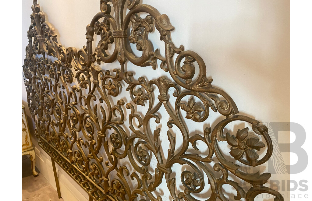 Cast Metal Rococo Style Bedhead