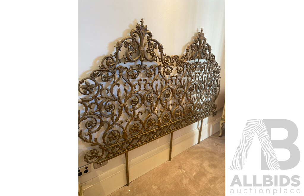 Cast Metal Rococo Style Bedhead