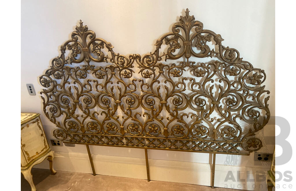 Cast Metal Rococo Style Bedhead