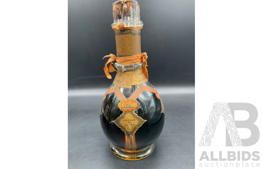 Assorted Vintage Spirits - GUILLAT Liqueurs - Four Comparment Bottle, Pernod Fils, Noilly Prat & Co Vermouoth  - Lot of 3
