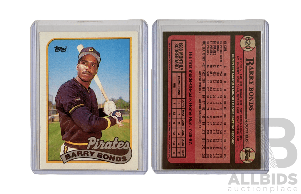 Barry Bonds 1988 Topps Card 620 Pittsburgh Pirates